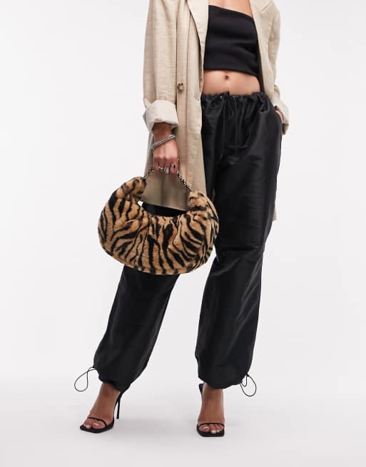 Topshop shannon faux fur bag in tiger