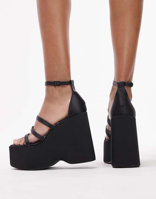 Topshop Shaunagh high platform wedges in black ASOS