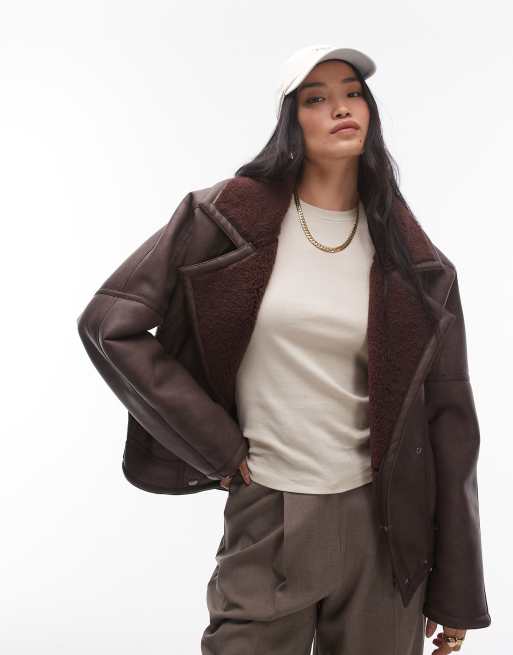 Shearling jacket topshop store