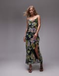 [Topshop] Topshop sheer drape midi dress in floral print-Multi 18 multi