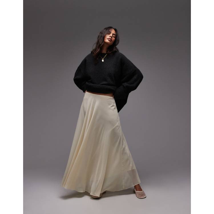 MOONSUN☆Shirring Viscos Full Skirt moonsun 문선