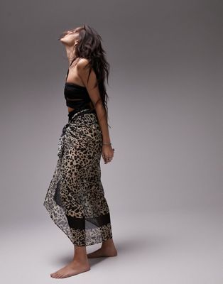 Topshop sheer leopard maxi sarong