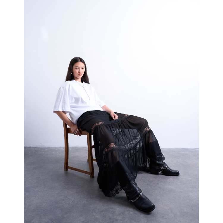 VIP【関税送料無料】希少 P.a.r.o.s.h. lace midi skirt Sleek Side Pockets Pleated A-Line Midi Skirt in Coral