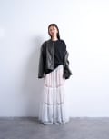 [Topshop] Topshop sheer maxi skirt with lace inserts in ivory-White 4 IVORY