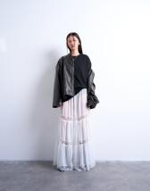 Topshop sheer maxi with lace inserts in ivory