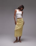 [Topshop] Topshop sheer midi skirt with floral embroidery in buttermilk-White 16 Buttermilk