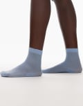 [Topshop] Topshop sheer ribbed socks in blue One Size BLUE