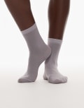 [Topshop] Topshop sheer ribbed socks in lilac-Purple One Size LILAC