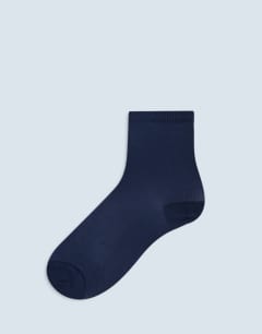 Sheer ribbed socks in navy