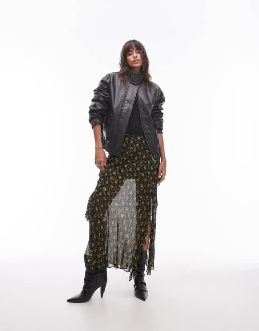 Mustard skirt topshop 2025