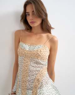 Sheer seam detail cami top in spot