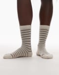 [Topshop] Topshop Sheer stripe socks in off white One Size Off white