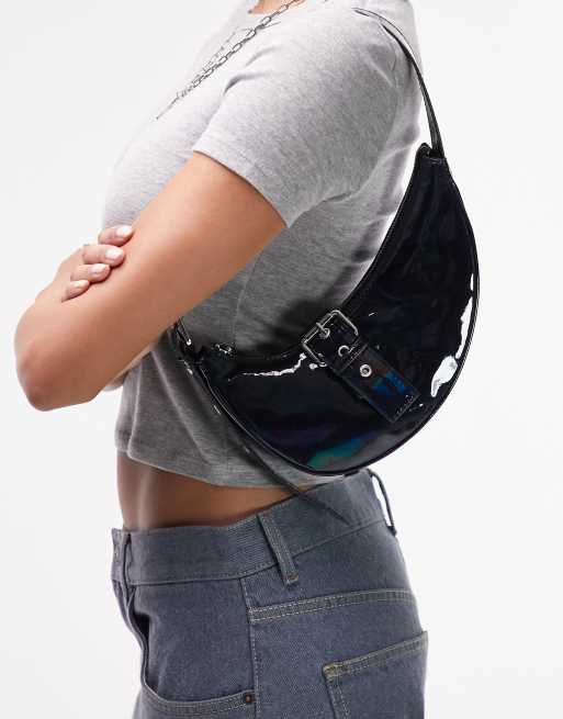 Shelby scoop buckle shoulder bag in black ASOS