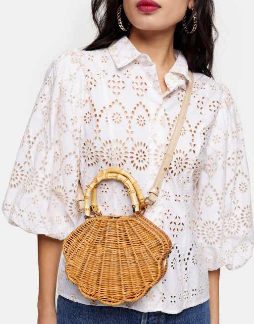 Shell wicker online bag