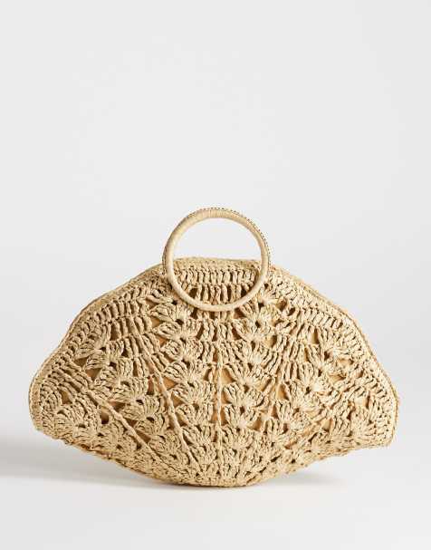 Topshop Shelly borsa piccola a mano in tessuto intrecciato medio - view 1