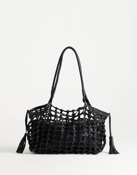 Topshop - Shia - Sac porté épaule tressé taille moyenne - Noir - view 1