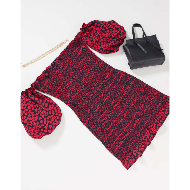 Topshop red 2024 bardot dress