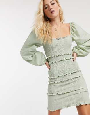 long sleeve sage dress