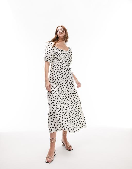 Topshop spotted midi clearance dress