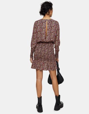 topshop pleated ruffle mini dress