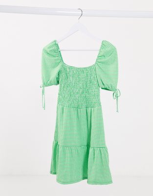 gingham tea dress