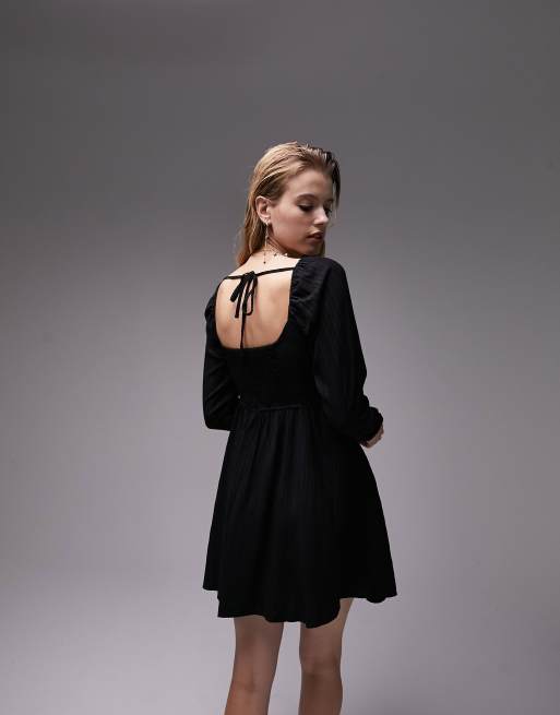 Black flowy 2024 dress long sleeve