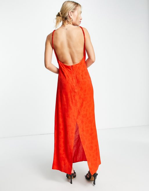 Topshop red shop maxi dress