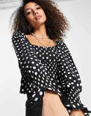 topshop shirred waist blouse