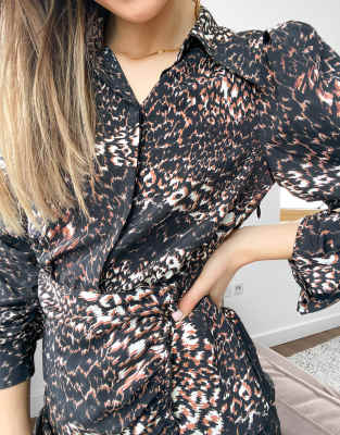 animal print shirt dress topshop