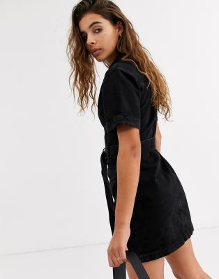 topshop black shirt dress