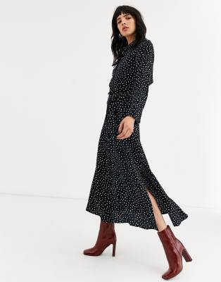 topshop green polka dot dress