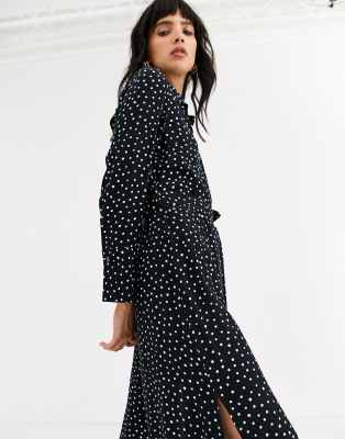 topshop polka dot shirt dress