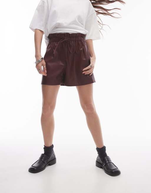 Short Marin Topshop Taille Haute Femme - Marron - Taille 10 - Très Bon état