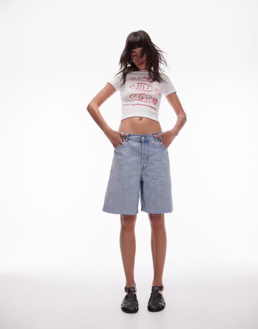 Topshop - Short ample en jean délavé, 4 de 5