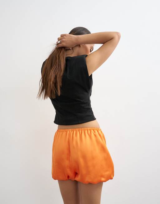 Topshop - Short bouffant en satin - Sauge, 3 de 5