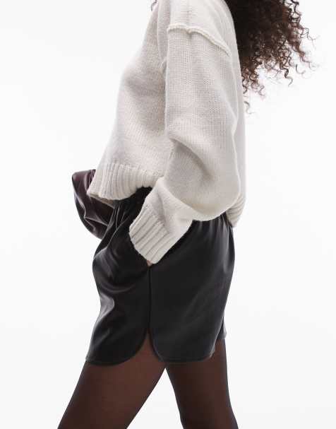 Topshop - Short de course en similicuir - Noir - view 1
