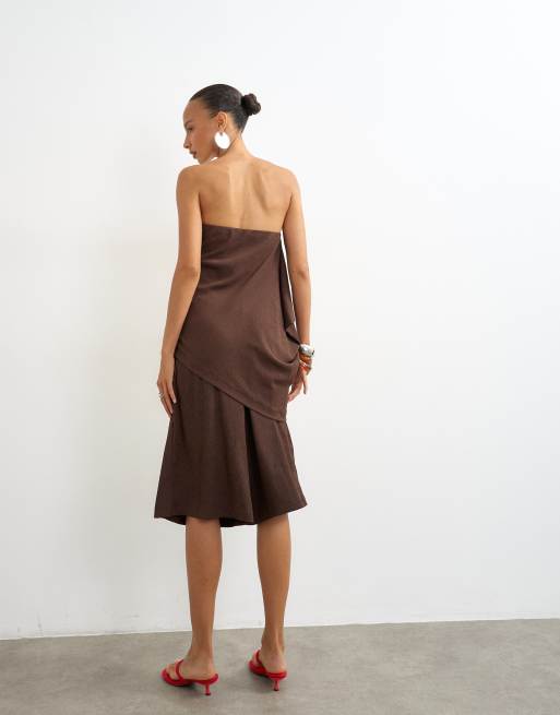 Topshop short de surf long froissé couleur chocolat, 5 de 5