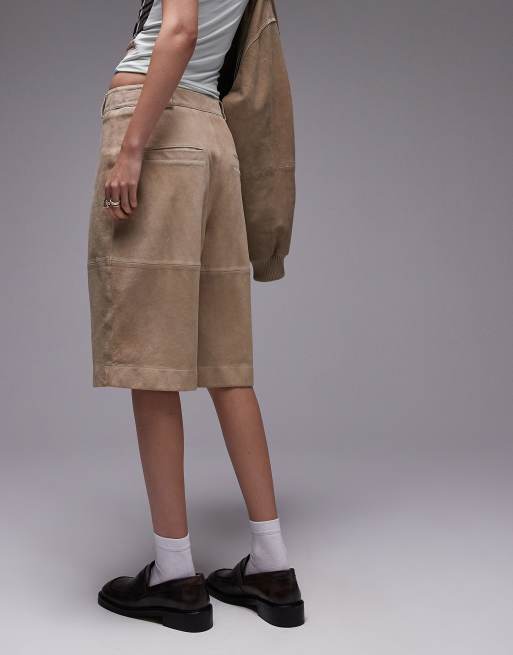 Topshop - Short en daim véritable - Sable, 5 de 5