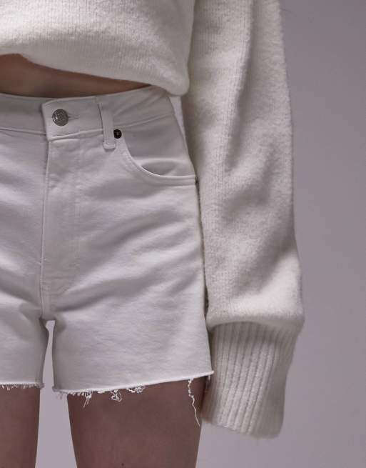 Topshop - Short en jean stretch confortable - Blanc, 3 de 5