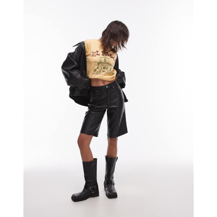 Short Sailor Femme Topshop Noir, Taille 6 (22 Pouces), Taille Haute, Fermeture éclair