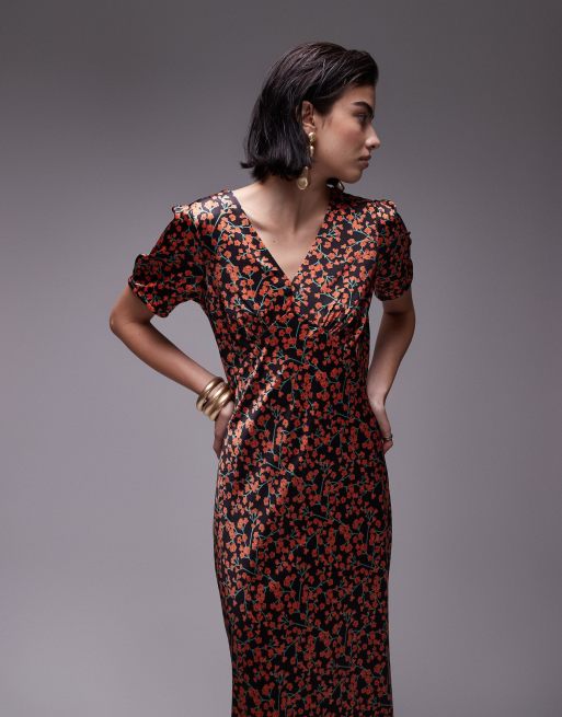 topshop red floral midi dress Floral Midi Dress Topshop Floral Maxi Dress TOPSHOP Green Women's Midi Dress  YOOX