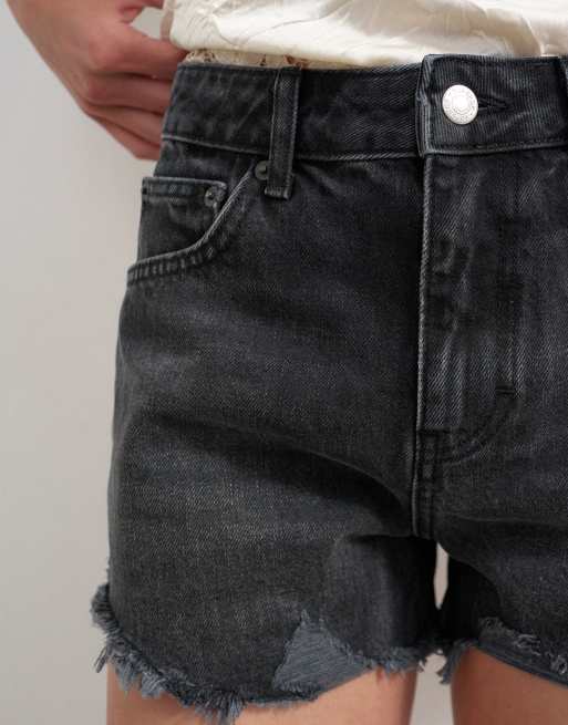 Topshop - Short trapèze en jean avec déchirures - Noir délavé, 4 de 5