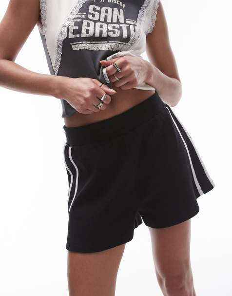 Topshop - Short van wafelstof in zwart - view 1