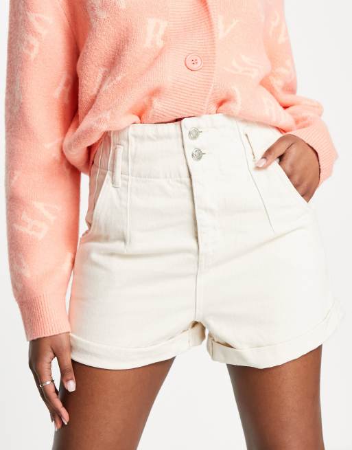 Topshop - Shorts in ecru met wassing