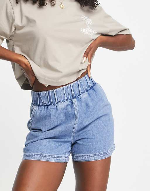 Topshop Shorts in Mittelblau ASOS