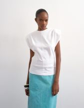 Topshop shoulder pad t-shirt in white