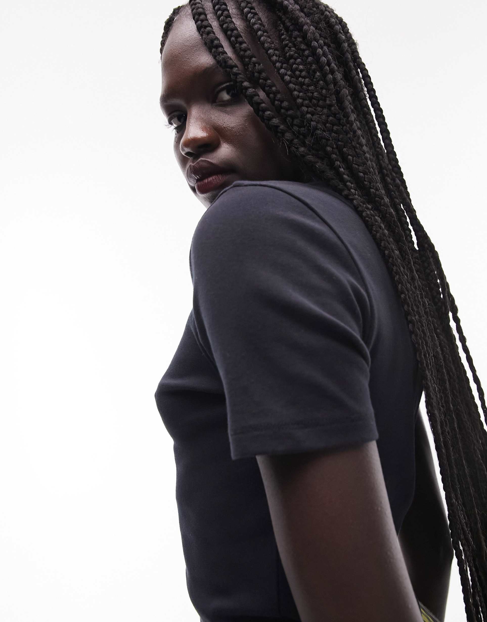 topshop shrunken everyday tee in black