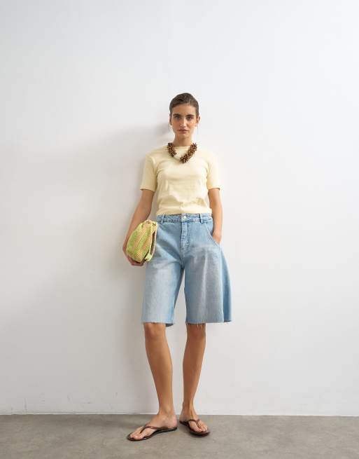 Topshop shrunken everyday tee in buttermilk, 3 of 4
