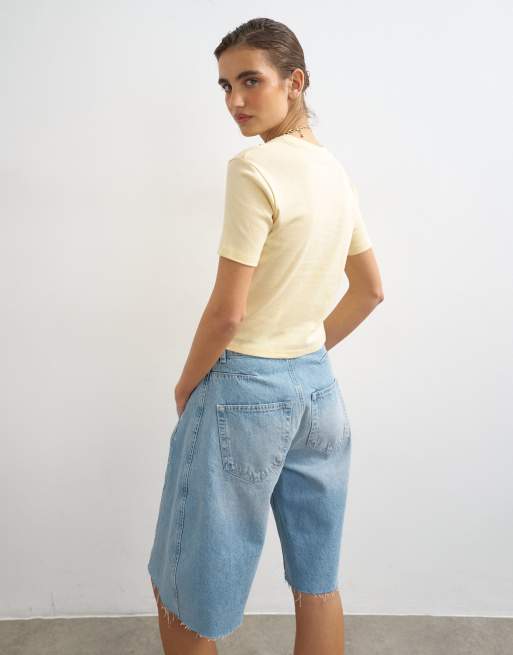 Topshop shrunken everyday tee in buttermilk, 4 of 4