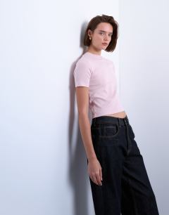 Shrunken everyday tee in light pink